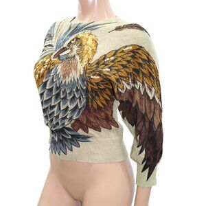 Extraordinary Vintage Eagle Phoenix Sequin Sweater S